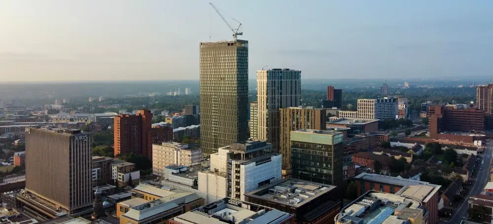 Birmingham: the city-centre skyline seen from above