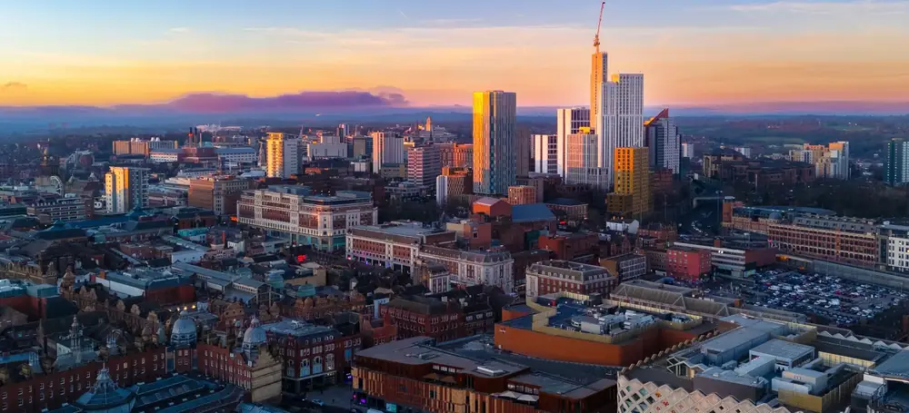 Leeds: the city-centre skyline from above
