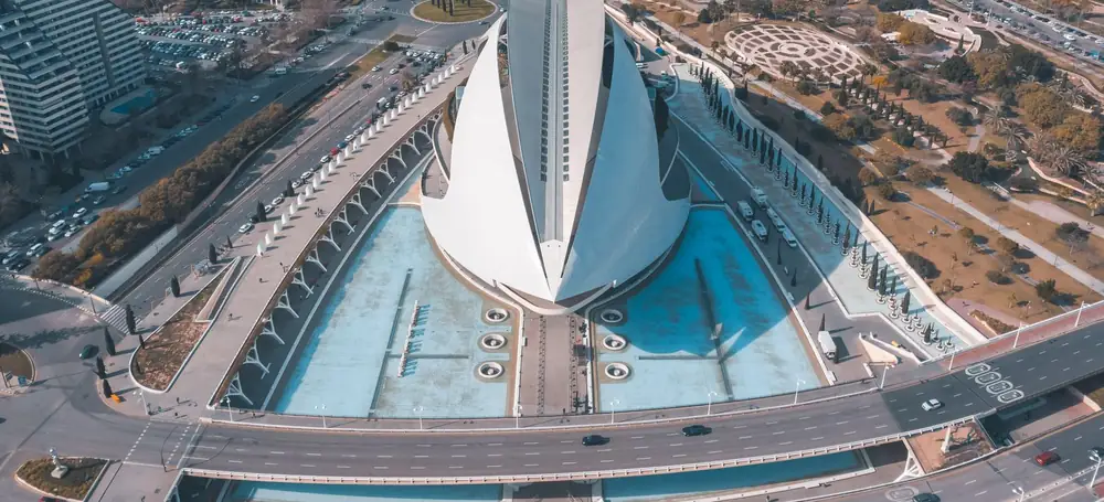 Valencia desde el aire: el Palau de les Arts y la Ciutat de les Arts i les Ciències